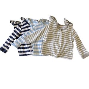 MQBB Set of 3 Striped Footie Pajamas Size 18 Months
